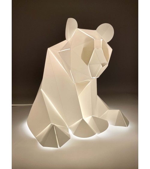 Lampe ours, panda - Luminaire animal à poser, lampe de chevet Plizoo a poser de nuit led moderne originale design suisse