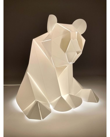 Lampe ours, panda - Luminaire animal à poser, lampe de chevet Plizoo a poser de nuit led moderne originale design suisse