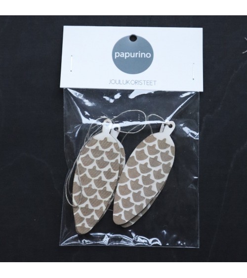Ornamento a Cono - Bianco - 4 pezzi Papurino Decorazioni natalizie eleganti particolari decoro natale decorazione albero di n...