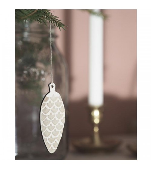 Ornamento a Cono - Bianco - 4 pezzi Papurino Decorazioni natalizie eleganti particolari decoro natale decorazione albero di n...