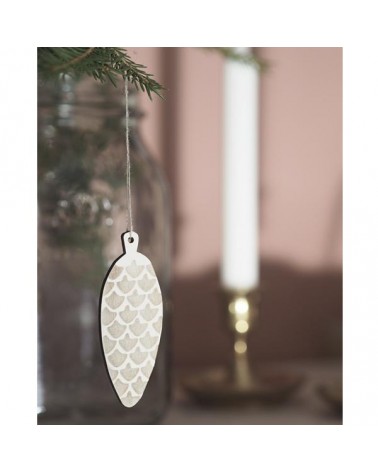 Ornamento a Cono - Bianco - 4 pezzi Papurino Decorazioni natalizie eleganti particolari decoro natale decorazione albero di n...