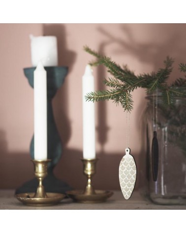 Cone Ornament - White - 4 pieces Papurino xmas decorations 2023