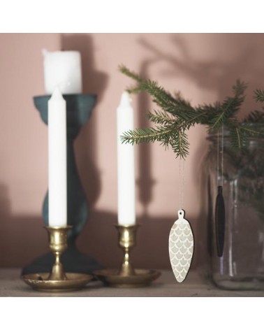 Ornamento a Cono - Bianco - 4 pezzi Papurino Decorazioni natalizie eleganti particolari decoro natale decorazione albero di n...