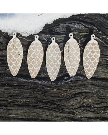 Ornamento a Cono - Bianco - 4 pezzi Papurino Decorazioni natalizie eleganti particolari decoro natale decorazione albero di n...