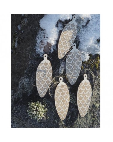 Ornamento a Cono - Bianco - 4 pezzi Papurino Decorazioni natalizie eleganti particolari decoro natale decorazione albero di n...