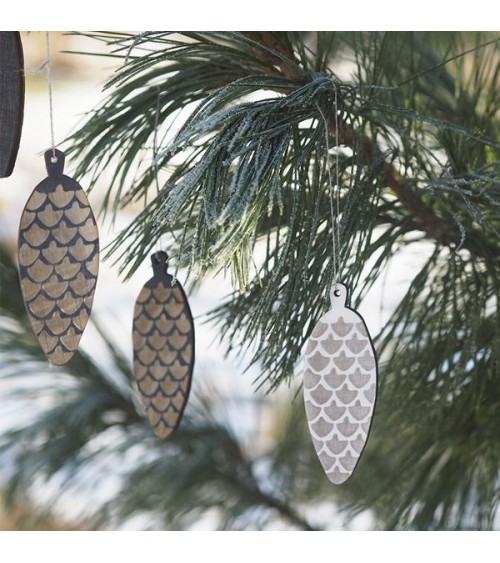 Kegel Ornament - Schwarz - 4 Stück Papurino Ideen für Weihnachtsdekoration 2023