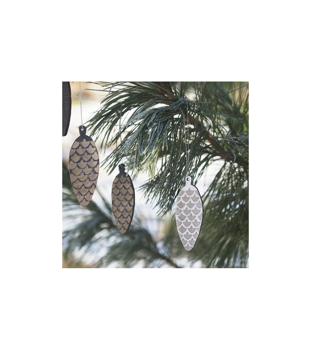 Ornamento a Cono - Nero - 4 pezzi Papurino Decorazioni natalizie eleganti particolari decoro natale decorazione albero di natale