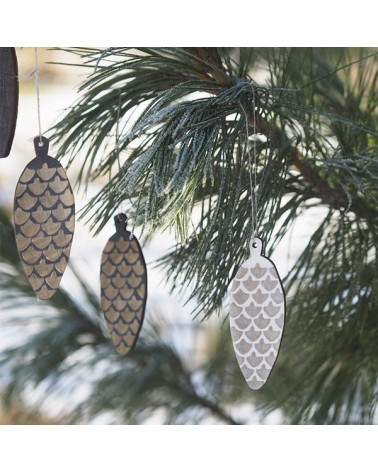 Cone Ornament - Black - 4 pieces Papurino xmas decorations 2023