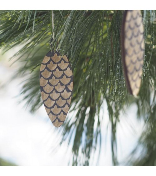 Ornamento a Cono - Nero - 4 pezzi Papurino Decorazioni natalizie eleganti particolari decoro natale decorazione albero di natale