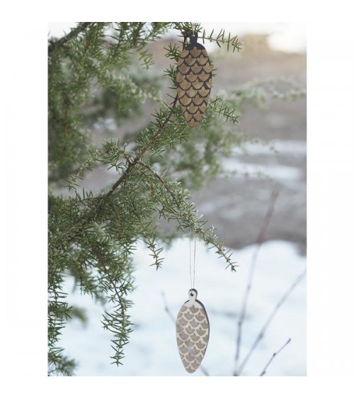 Ornamento a Cono - Nero - 4 pezzi Papurino Decorazioni natalizie eleganti particolari decoro natale decorazione albero di natale