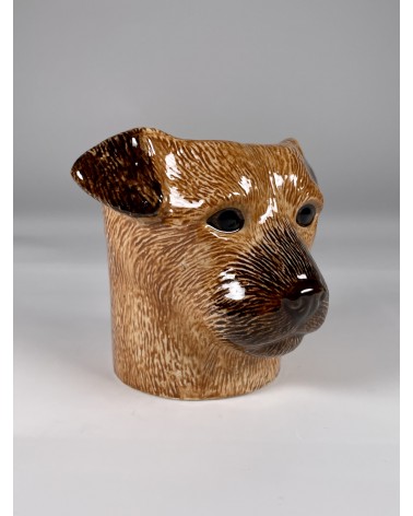 Border Terrier - Animal Pencil pot & Flower pot - Dog Quail Ceramics pretty pen pot holder cutlery toothbrush makeup brush