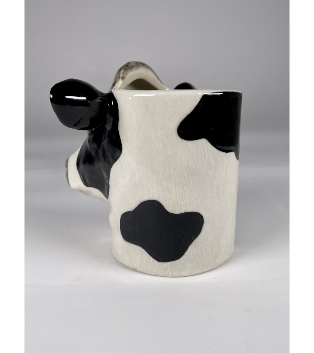 Vache Holstein - Porte crayon & stylo, Petit pot de fleur Quail Ceramics bureau original design pour plantes intérieur à couv...
