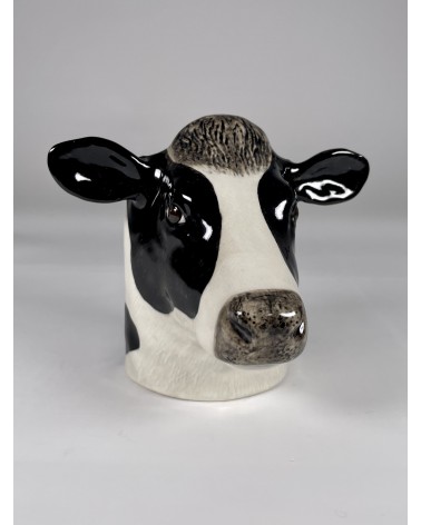 Vache Holstein - Porte crayon & stylo, Petit pot de fleur Quail Ceramics bureau original design pour plantes intérieur à couv...