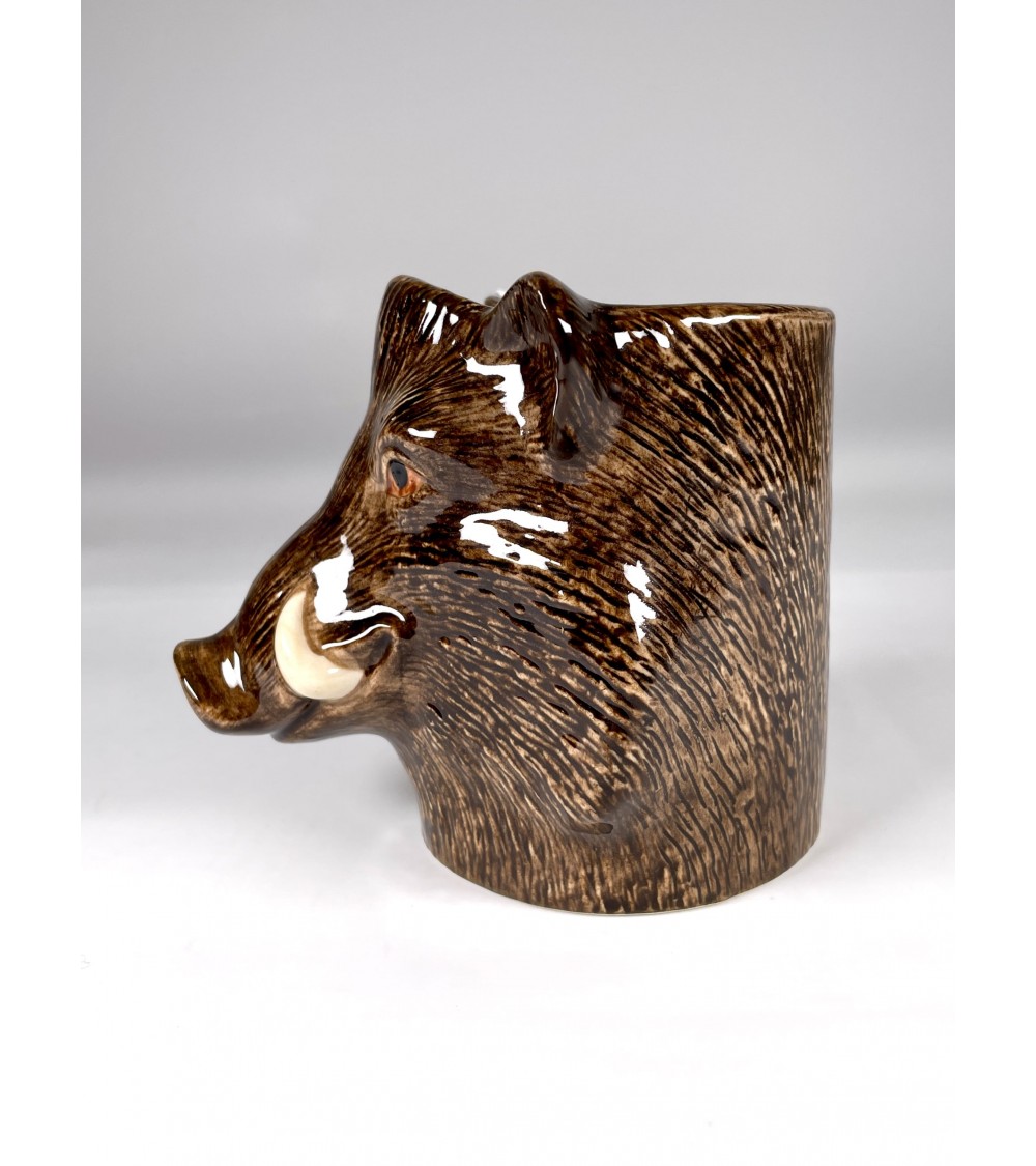 Sanglier - Porte crayon & stylo, Petit pot de fleur Quail Ceramics bureau original design pour plantes intérieur à couvert br...