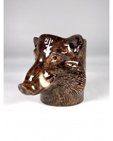 Wild Boar - Animal Pencil pot & Flower pot Quail Ceramics pretty pen pot holder cutlery toothbrush makeup brush