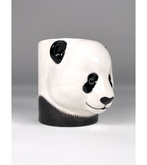Panda - Porte crayon & stylo, Petit pot de fleur Quail Ceramics bureau original design pour plantes intérieur à couvert bross...