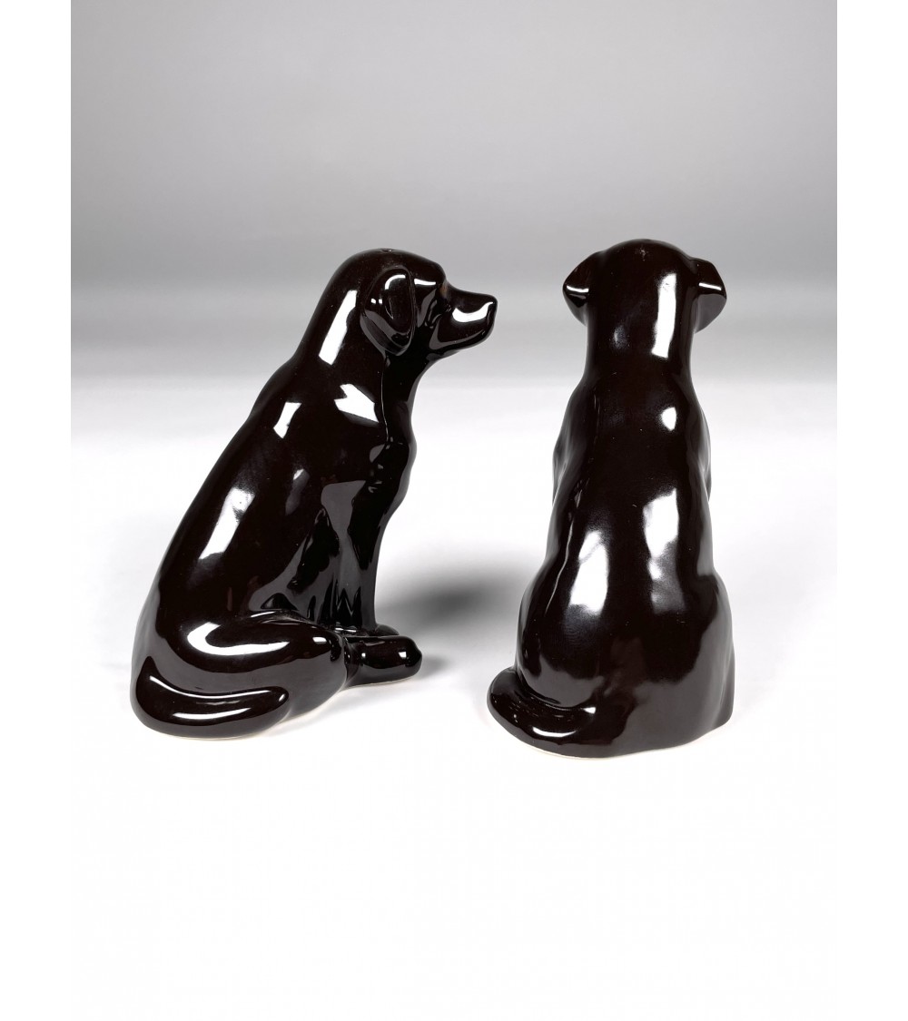 Salt and pepper shaker Chocolate Labrador Quail Ceramics