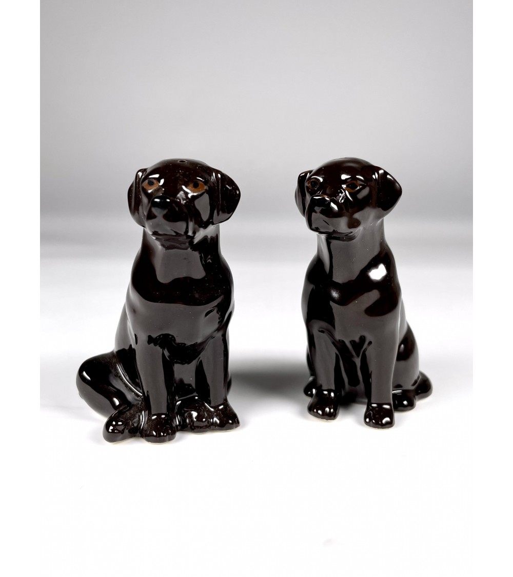 Salt and pepper shaker Chocolate Labrador Quail Ceramics