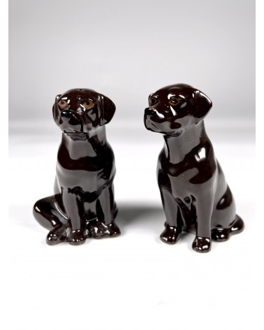 Labrador Marrone - Porta sale e pepe Quail Ceramics design da tavola saliera e pepiera