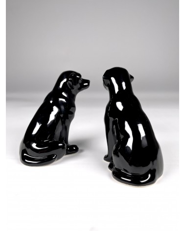 Labrador Nero - Porta sale e pepe Quail Ceramics design da tavola saliera e pepiera