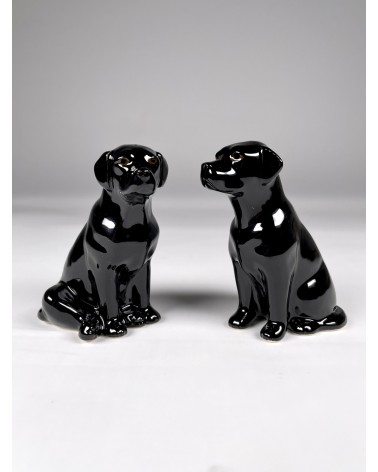 Labrador Nero - Porta sale e pepe Quail Ceramics design da tavola saliera e pepiera