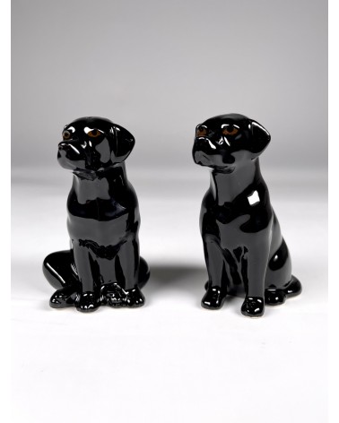 Labrador Nero - Porta sale e pepe Quail Ceramics design da tavola saliera e pepiera