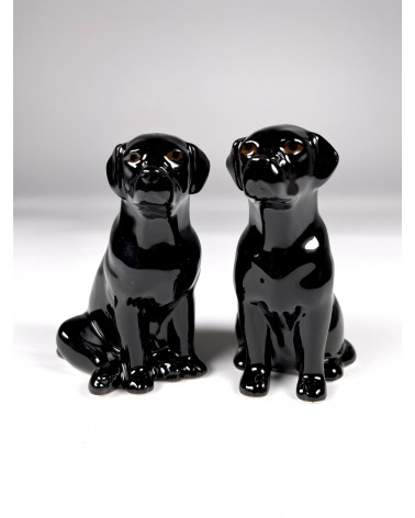 Labrador Nero - Porta sale e pepe Quail Ceramics design da tavola saliera e pepiera