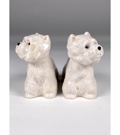Westie - Salt and pepper shaker Quail Ceramics pots set shaker cute unique cool