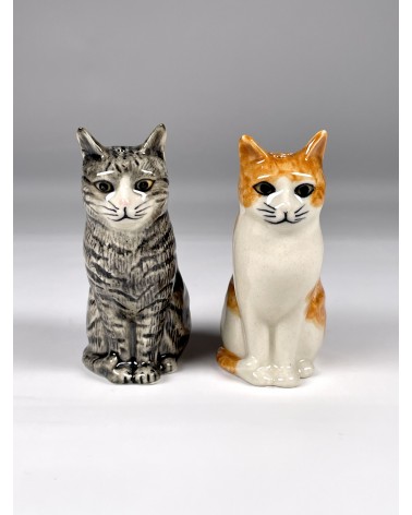 Patience & Squash - Salt and pepper shaker Cat Quail Ceramics pots set shaker cute unique cool