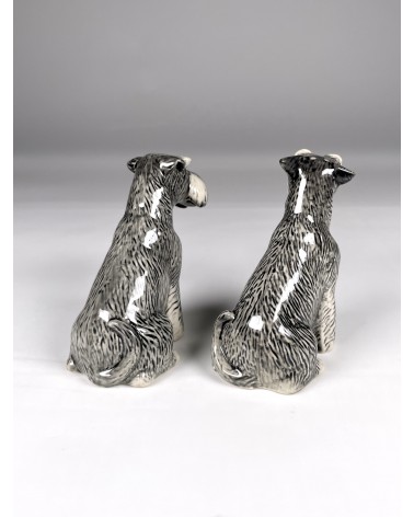 Schnauzer - Salt and pepper shaker Quail Ceramics pots set shaker cute unique cool