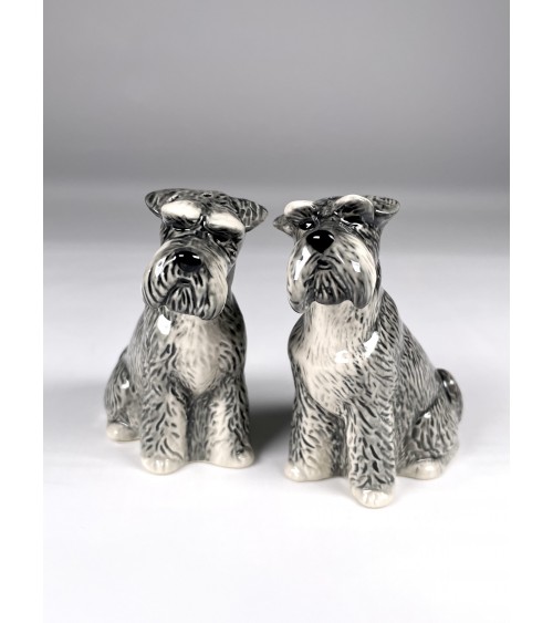 Schnauzer - Salt and pepper shaker Quail Ceramics pots set shaker cute unique cool