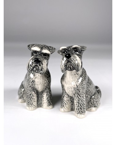 Schnauzer - Salt and pepper shaker Quail Ceramics pots set shaker cute unique cool