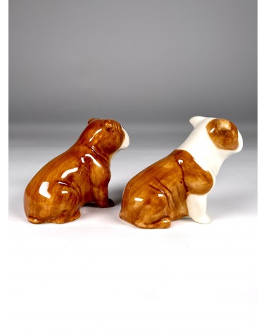 English Bulldog - Salt and pepper shaker Quail Ceramics pots set shaker cute unique cool