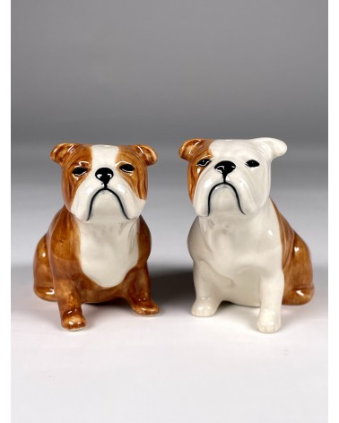English Bulldog - Salt and pepper shaker Quail Ceramics pots set shaker cute unique cool