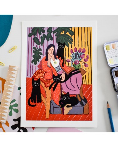 The Cat Lady - Poster da parete Niaski decorativi per pareti