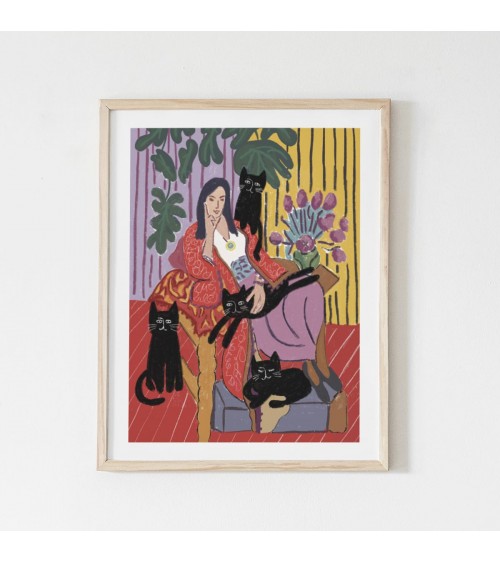 The Cat Lady - Poster da parete Niaski decorativi per pareti
