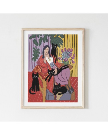 The Cat Lady - Poster da parete Niaski decorativi per pareti
