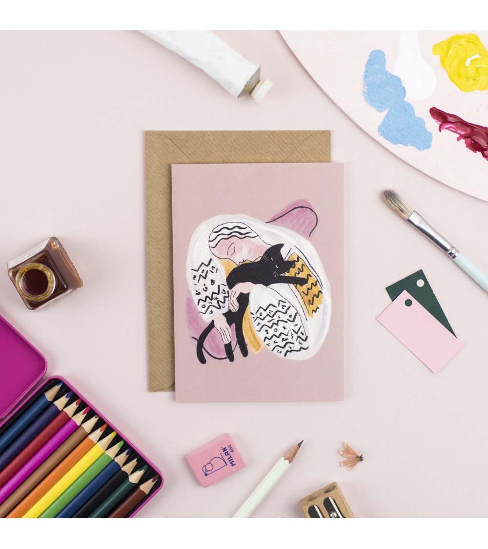 Greeting Card - The Cat Hug Niaski happy birthday wishes for a good friend congratulations cards