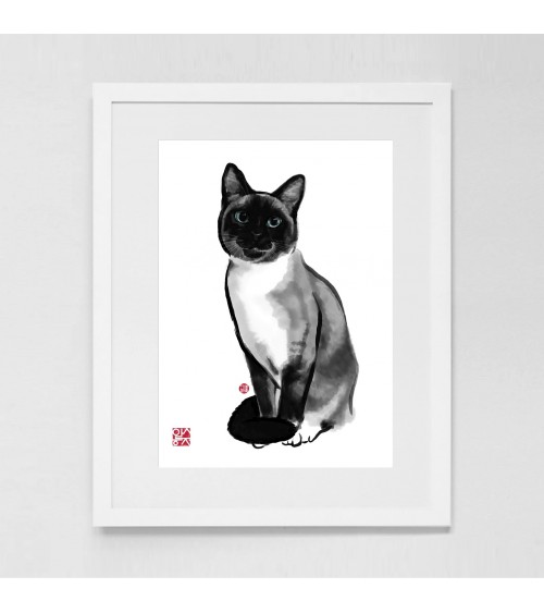 Poster - Gatto Siames Rice&Ink Poster design svizzera originale