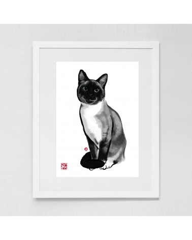 Poster - Chat Siamois Rice&Ink mural affiche posters muraux design deco salon cuisine chambre enfant