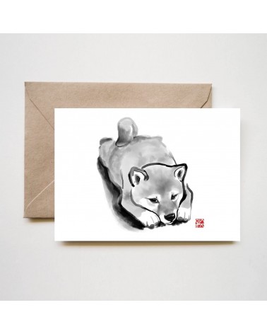 Grußkarte - Shiba-Welpe Rice&Ink glückwunschkarte zur hochzeit geburt zum geburtstag kaufen