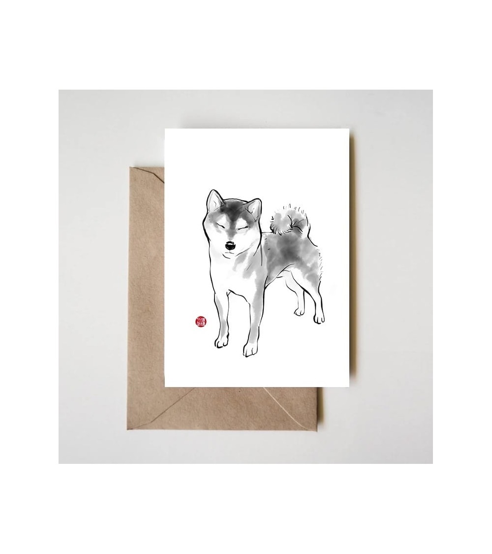 Greeting Card - Shiba Inu on a Sunny day Rice&Ink happy birthday wishes for a good friend congratulations cards