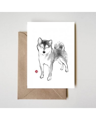 Greeting Card - Shiba Inu on a Sunny day Rice&Ink happy birthday wishes for a good friend congratulations cards