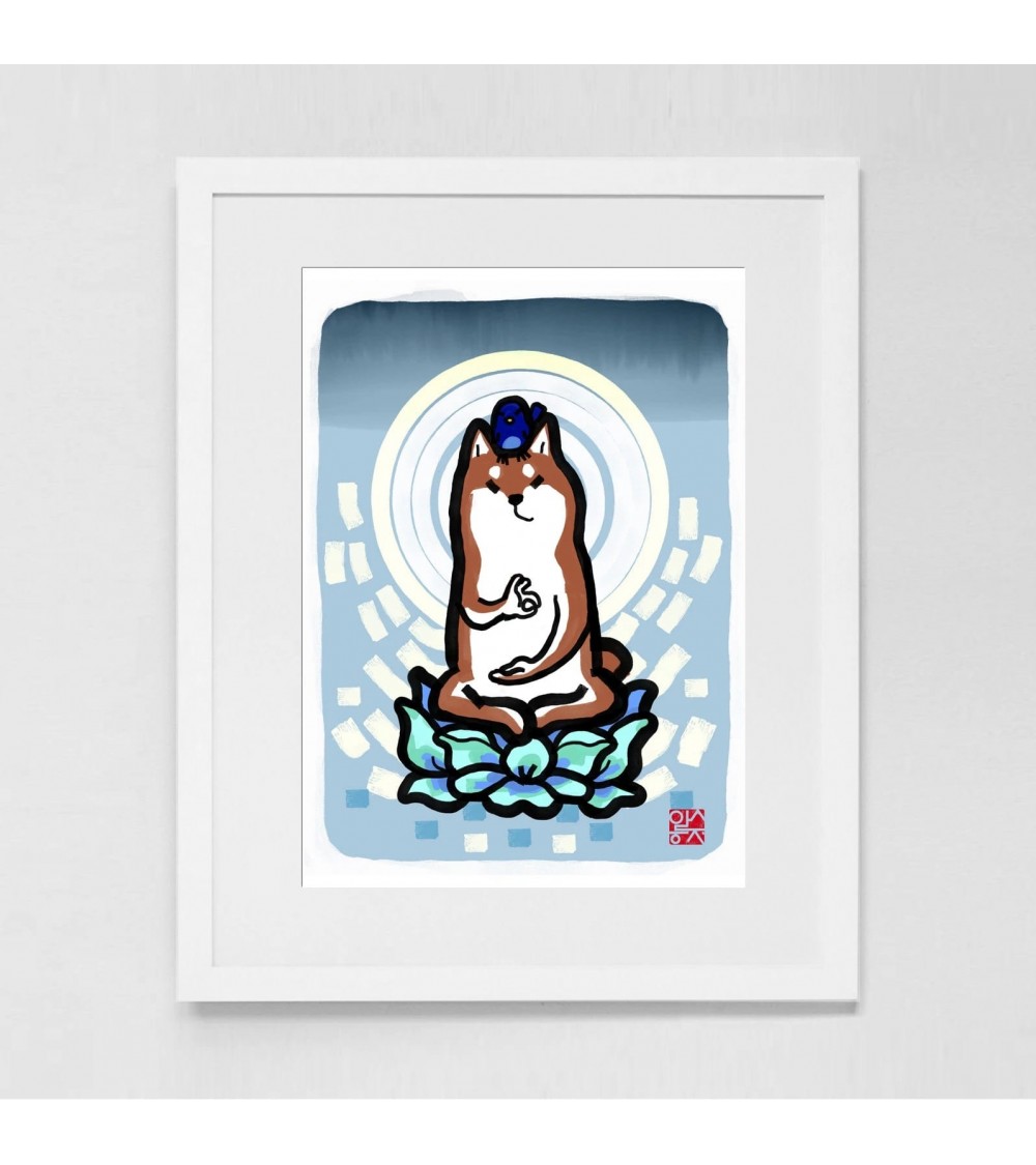 Poster - Buddha Shiba Inu Rice&Ink decorativi per pareti