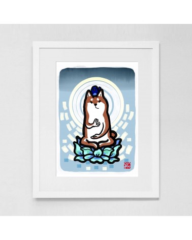 Poster - Buddha Shiba Inu Rice&Ink decorativi per pareti
