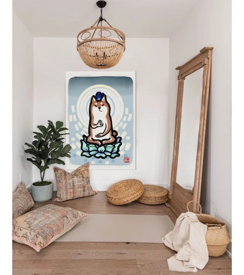 Poster - Buddha Shiba Inu Rice&Ink online bestellen shop store kunstdrucke kaufen wandposter artposter kunstposter cool unique