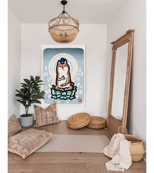 Poster - Buddha Shiba Inu Rice&Ink decorativi per pareti