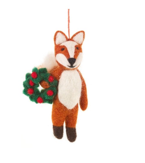 Finley the Festive Fox - Hanging Christmas Decor Felt so good Christmas decorations design switzerland original