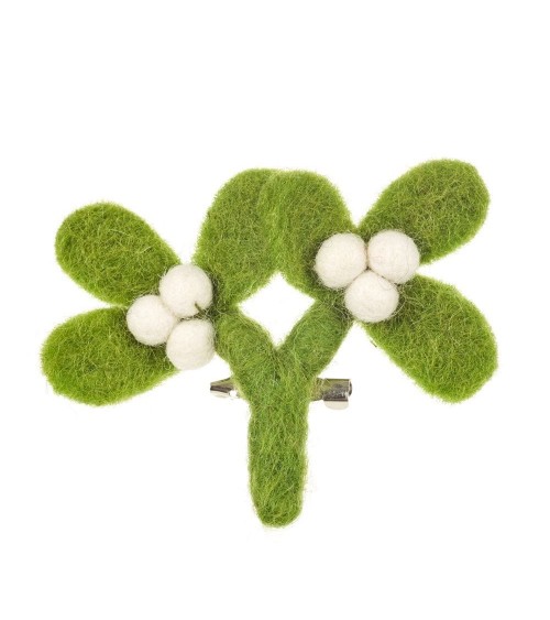 Brosche aus Filz - Mistelzweig Felt so good Anstecknadel Ansteckpins pins anstecknadeln kaufen