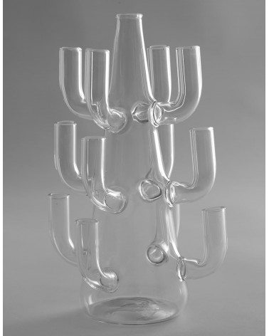 Petit vase design en verre transparent - Arbre Serax design fleur décoratif original kitatori suisse